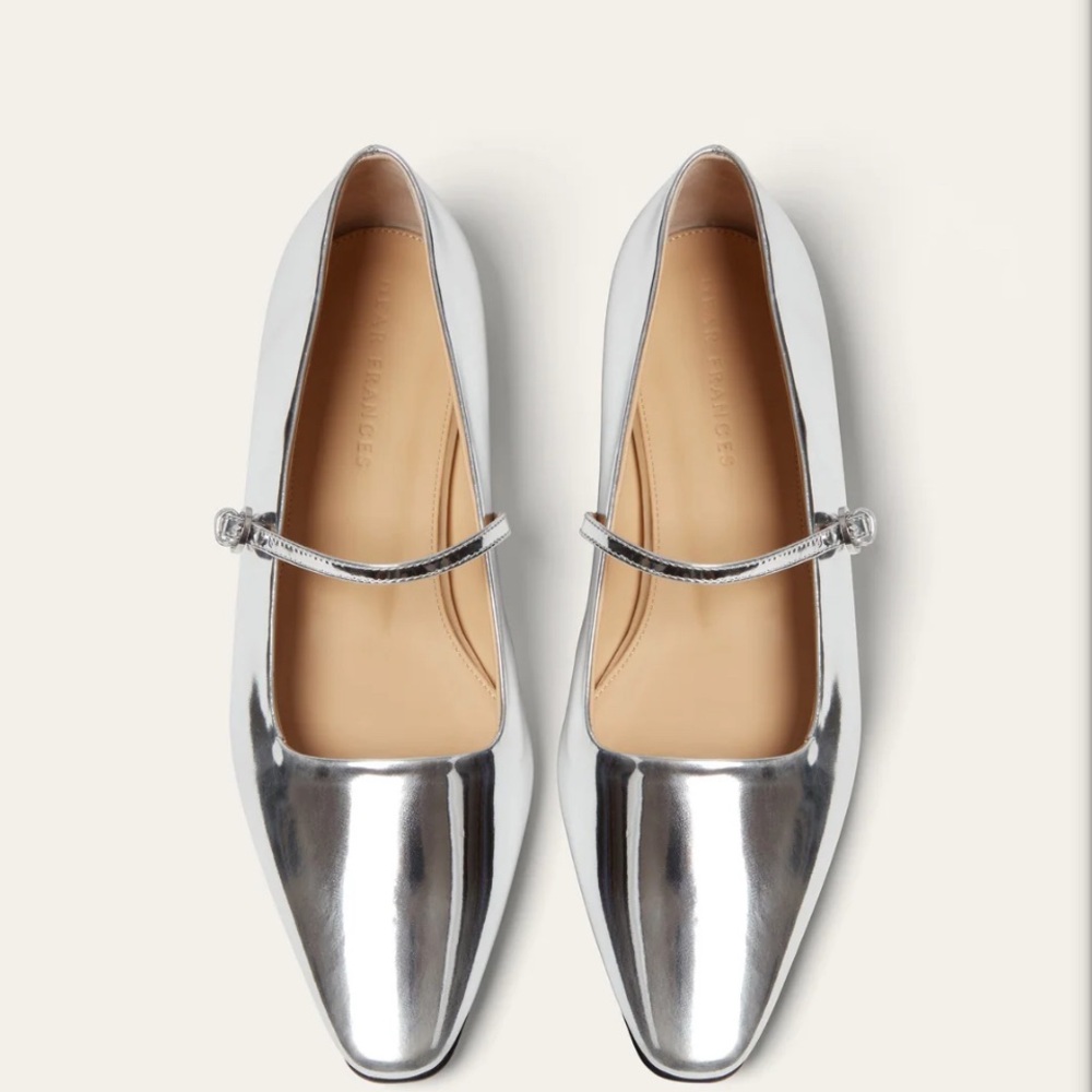 Silver Mary Jane Flats